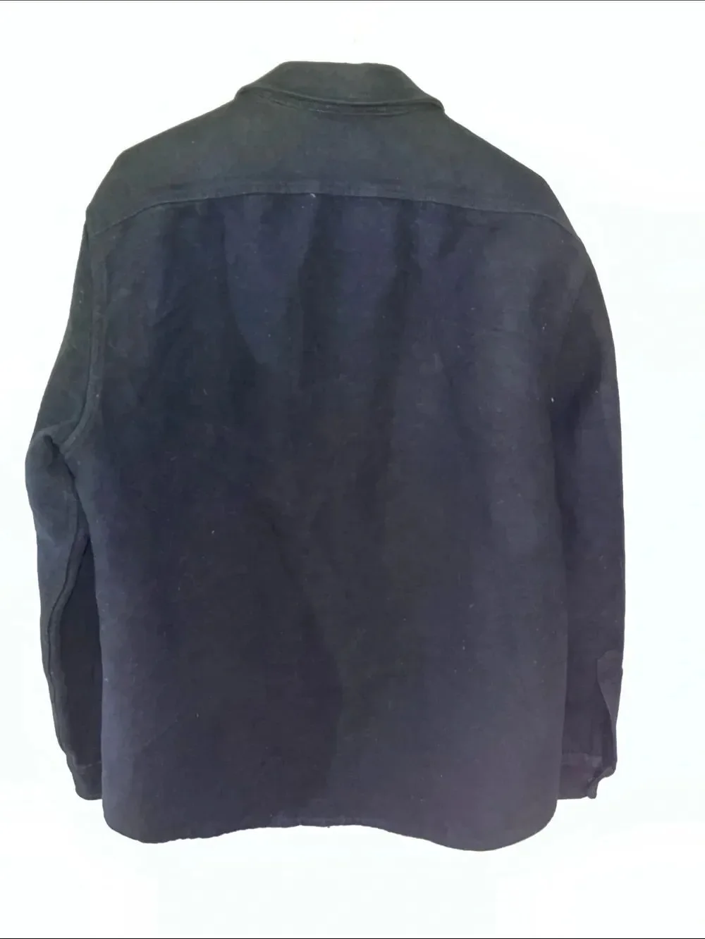 J.Crew Black Heavy 100% Cotton Flannel Work Shirt Jacket Shacket L Mens Winter